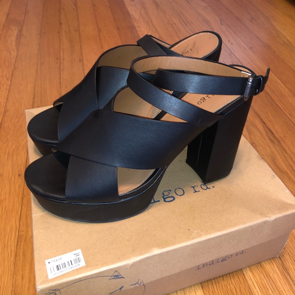 Indigo Rd. Black Platform Heels